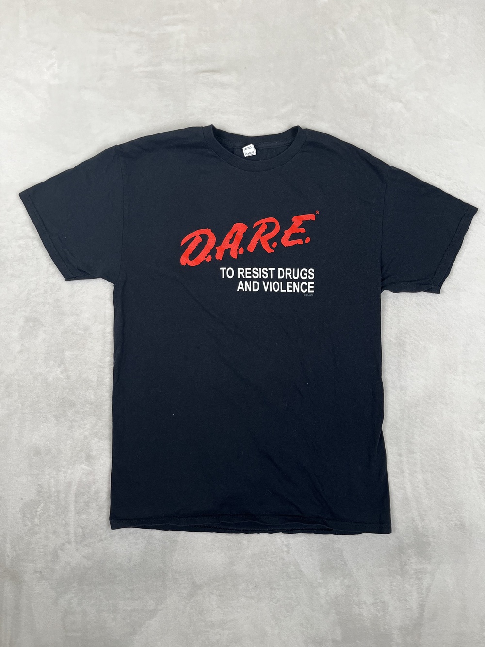 Vintage DARE T-Shirt Mens Medium Black Anti Drug Awareness Logo Graphic Tee